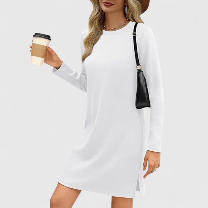 Irene - Casual Long Sleeve Round Neck Mini Dress