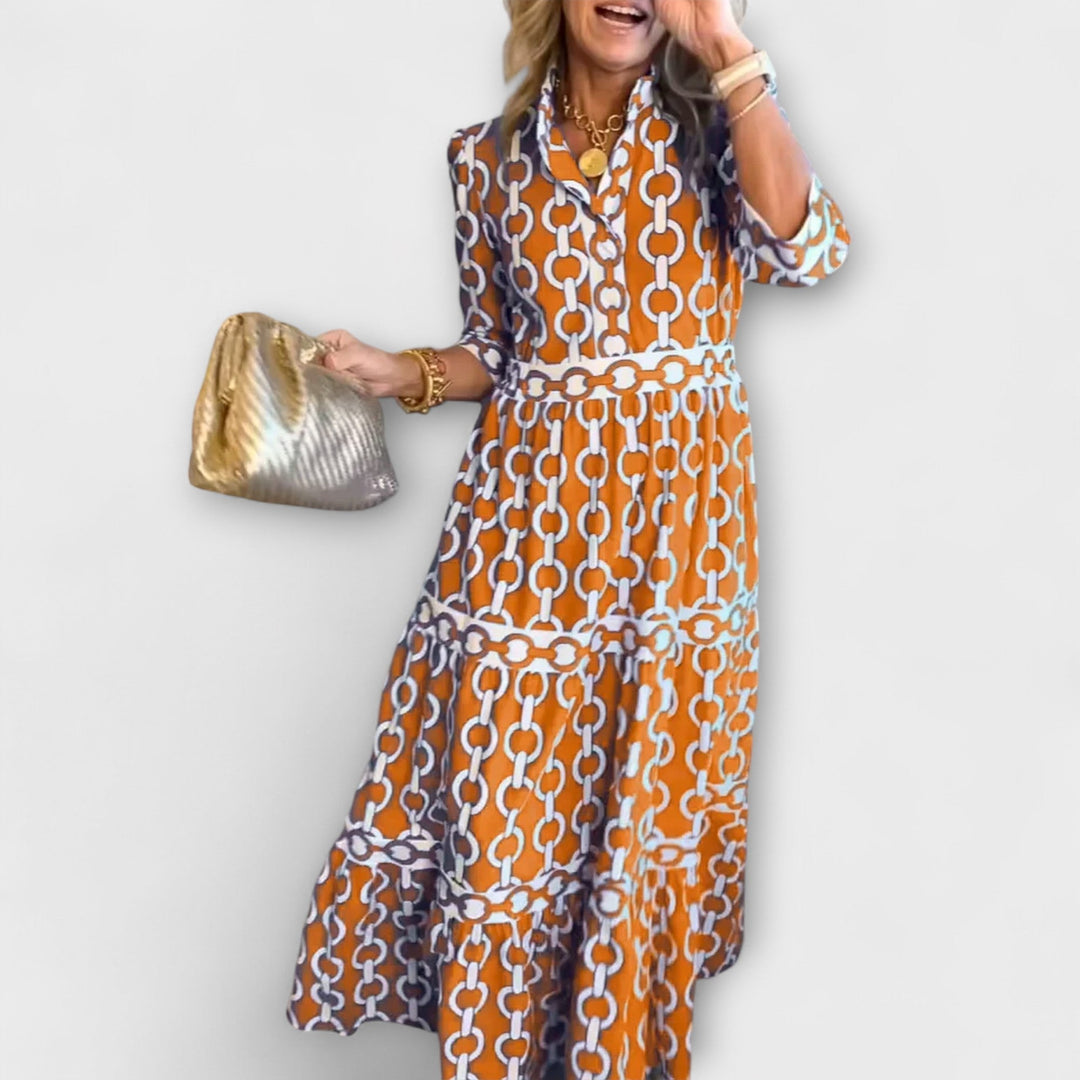Zara - Midi Dress with Chain Pattern