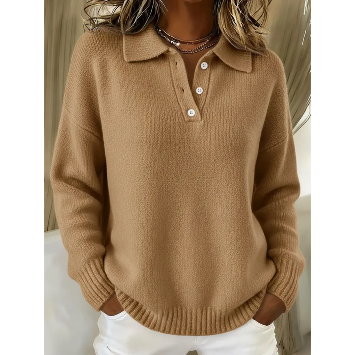 Lana | Soft Knit Polo Sweater