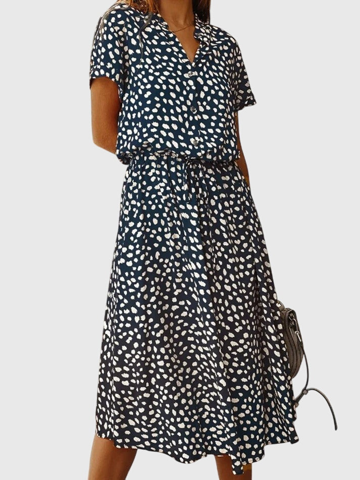 Amber - Printed V-Neck Dress