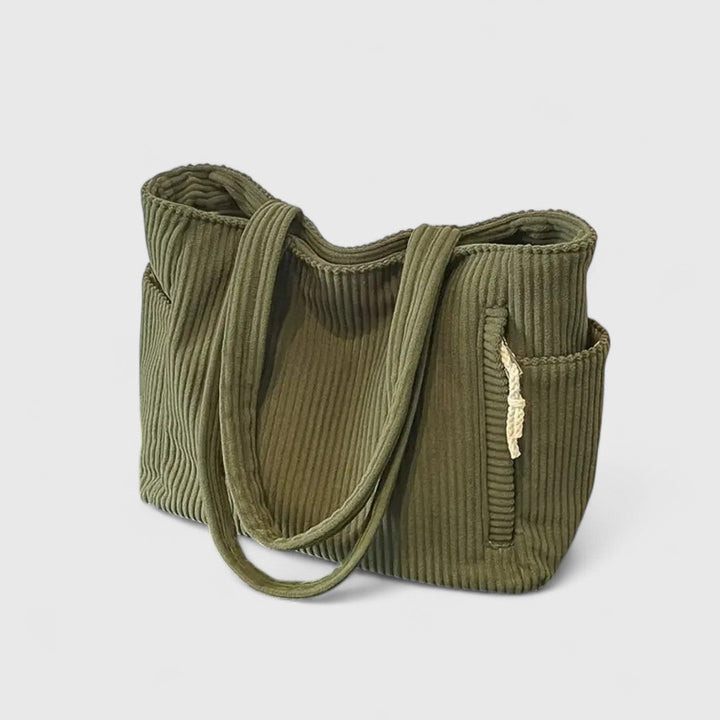 Sue – Corduroy Handbag with Drawstring Detail