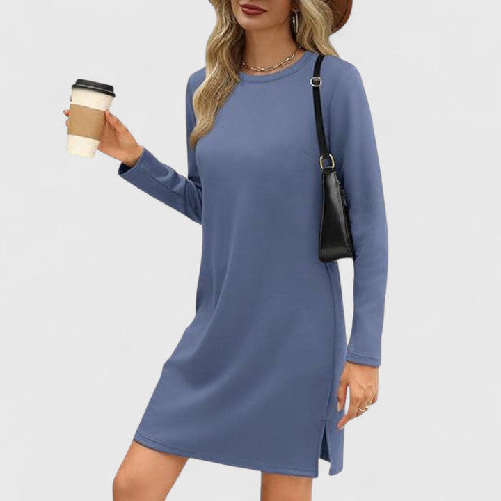 Irene - Casual Long Sleeve Round Neck Mini Dress