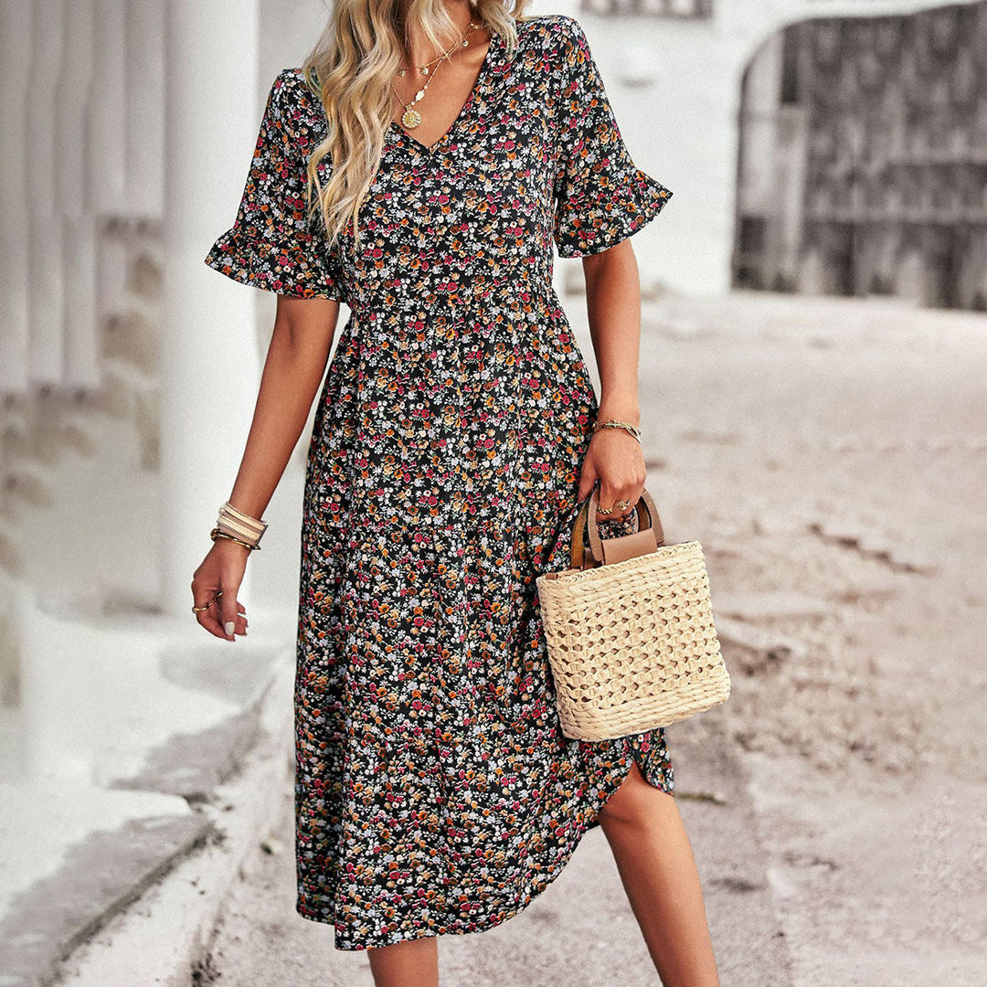 Freya - Summer floral midi dress