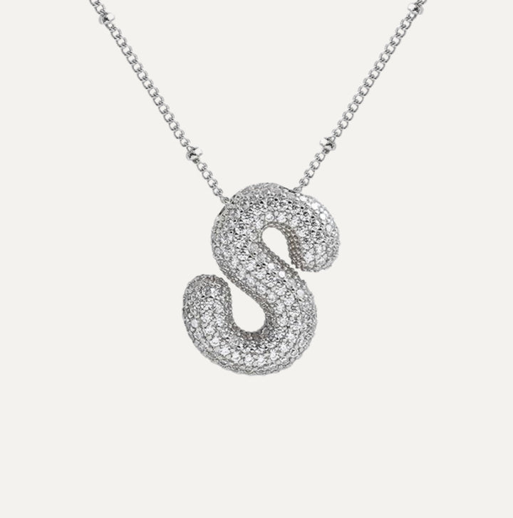 Savannah | Diamond Bubble Letter Necklace