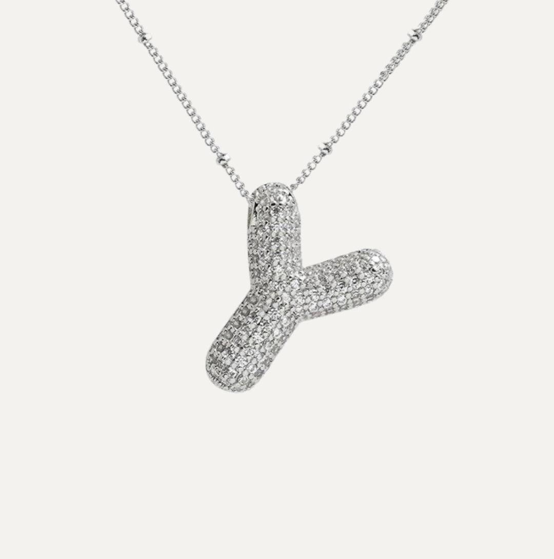 Savannah | Diamond Bubble Letter Necklace