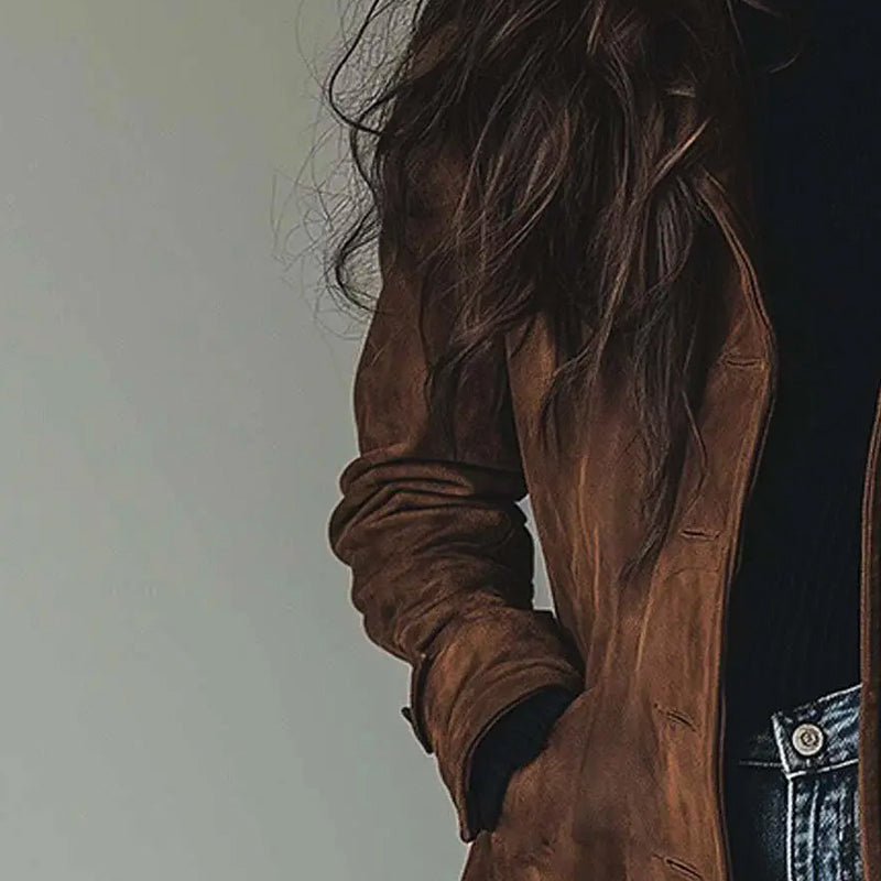 Stasia - Vintage Suede Trench Coat