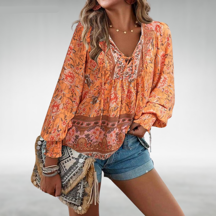 Sabrina - Boho Floral Top
