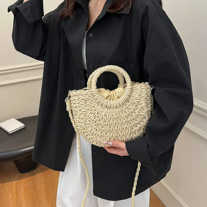 Handwoven Straw Crossbody Shoulder Bag