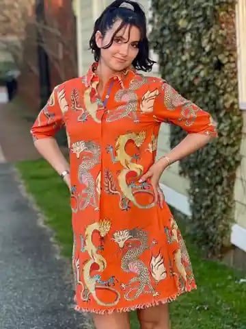 Gill - Fiery Dragon Summer Dress