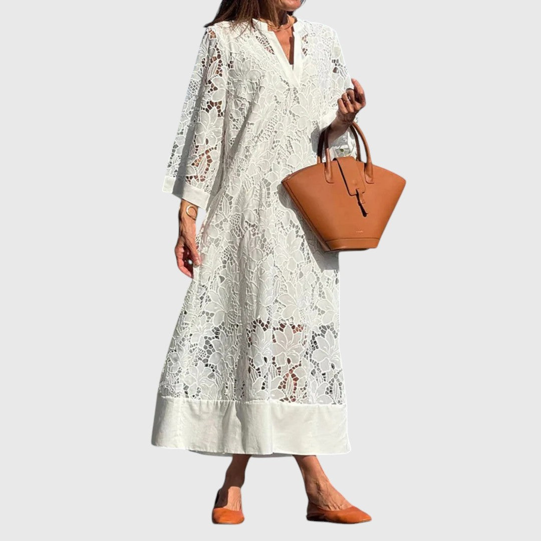 Emily - Dahlia Embroidered Midi Dress