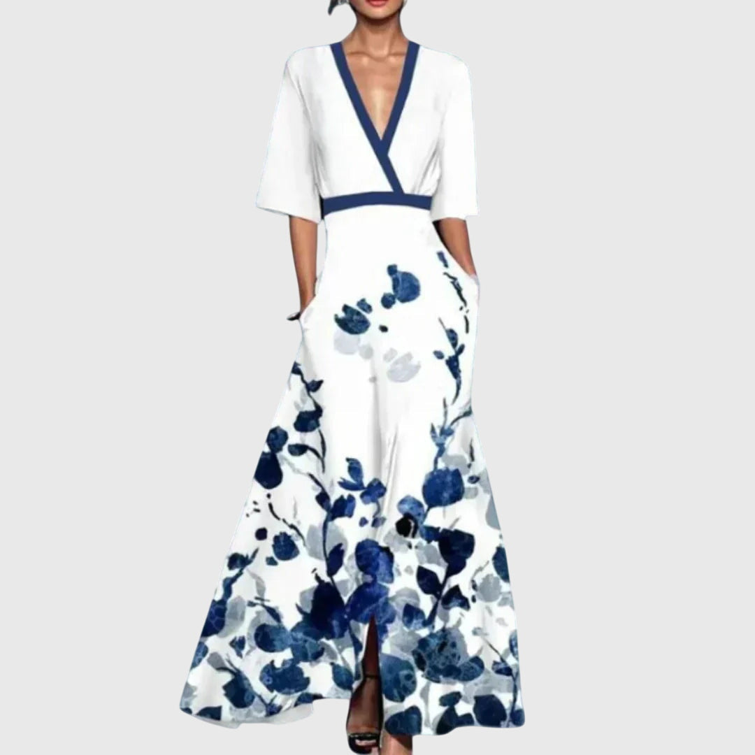 Beau - Elegant Maxi Dress with Floral Pattern